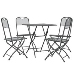 Berkfield Home 5 Piece Garden Dining Set Expanded Metal Mesh Anthracite in Black - thumbnail 3