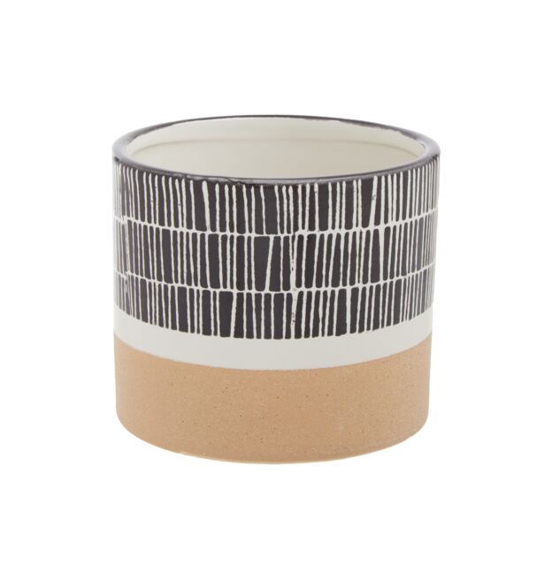 Orsina Small Striped Planter, Ceramic planter For Indoor Plants, Home Décor with Indoor flower pot for Living Room - image 1