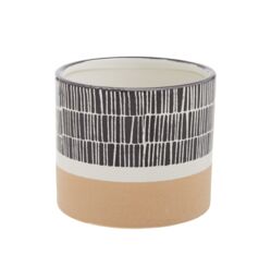 Orsina Small Striped Planter, Ceramic planter For Indoor Plants, Home Décor with Indoor flower pot for Living Room - thumbnail 1