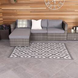 Charles Bentley Lightweight Waterproof Indoor/Outdoor Rug in Stone - Size: 170 cm x 120 cm - thumbnail 1
