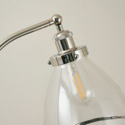Pagazzi Brunswick Polished Nickel & Glass Task Floor Lamp in Silver - thumbnail 4