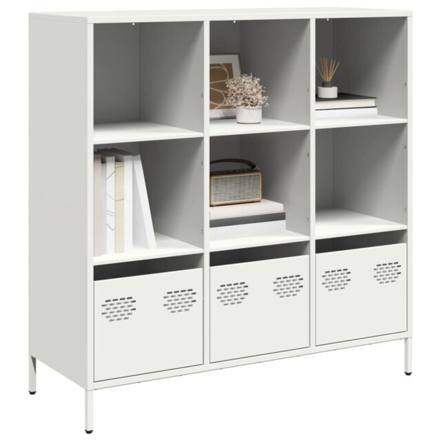 Berkfield Home Highboard¬†White 101.5x39x103.5 cm Steel in White - image 1