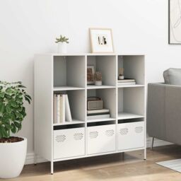 Berkfield Home Highboard¬†White 101.5x39x103.5 cm Steel in White - thumbnail 3