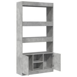 Berkfield Home Highboard¬†Concrete Grey 92x33x180 cm Engineered Wood - Size: 92 x 33 x 180 cm - thumbnail 8