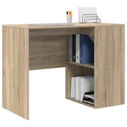Berkfield Home Modern Writing Desk Sonoma oak Particle board Small Sonoma Oak Desk in Light Tan
