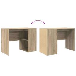 Berkfield Home Modern Writing Desk Sonoma oak Particle board Small Sonoma Oak Desk in Light Tan - thumbnail 9