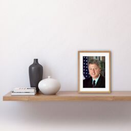 "Artery8 Wall Art Print US President Bill Clinton Portrait Photo Artwork Framed 9X7 Inch in Beige - Size: W7"" x H9""" - thumbnail 2