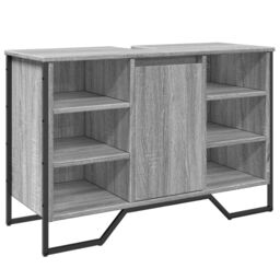 Berkfield Home Bathroom Sink Cabinet Grey Sonoma 91x35x60 cm Engineered Wood - Size: 91 x 35 x 60 cm - thumbnail 2