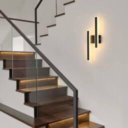 Goeco LED Indoor Wall Lights, 32W, Modern Nordic Style Long Wall Light 3000K in Black - thumbnail 2