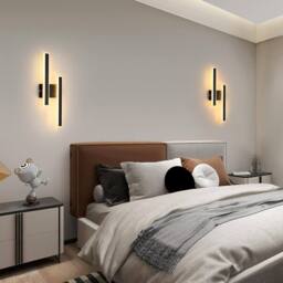 Goeco LED Indoor Wall Lights, 32W, Modern Nordic Style Long Wall Light 3000K in Black - thumbnail 3