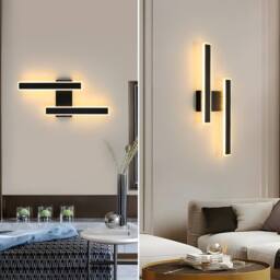 Goeco LED Indoor Wall Lights, 32W, Modern Nordic Style Long Wall Light 3000K in Black - thumbnail 5