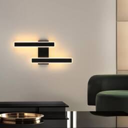 Goeco LED Indoor Wall Lights, 32W, Modern Nordic Style Long Wall Light 3000K in Black - thumbnail 4