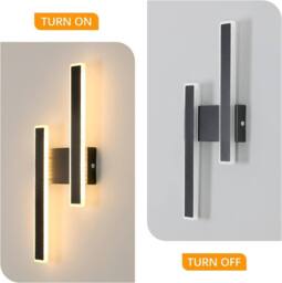 Goeco LED Indoor Wall Lights, 32W, Modern Nordic Style Long Wall Light 3000K in Black - thumbnail 8