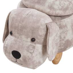 Wyld and Coco Beige Kids Animal Stool with Storage Rubberwood Legs - thumbnail 6