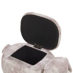 Wyld and Coco Beige Kids Animal Stool with Storage Rubberwood Legs - thumbnail 7