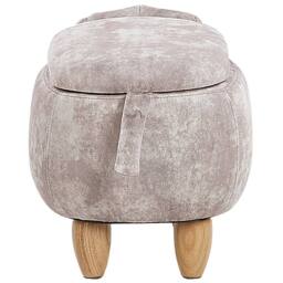 Wyld and Coco Beige Kids Animal Stool with Storage Rubberwood Legs - thumbnail 5