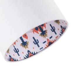 Happy Homewares Western Cactus Themed White Linen Lamp Shade with Inner Vibrant Print - Size: 10 inches - thumbnail 3