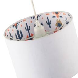 Happy Homewares Western Cactus Themed White Linen Lamp Shade with Inner Vibrant Print - Size: 10 inches - thumbnail 4