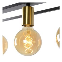 Lucide 'RUBEN' Dimmable Adjustable Height Modern Bar Pendant Light 4xE27 in Black - thumbnail 6