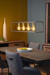 Lucide 'RUBEN' Dimmable Adjustable Height Modern Bar Pendant Light 4xE27 in Black - thumbnail 4