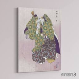 "Artery8 Noh Theater Play Arashiyama Canvas Wall Art Print Kogyo Tsukioka in Purple - Size: W18"" x H24""" - thumbnail 2