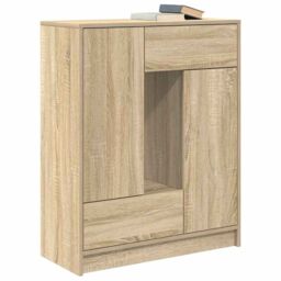 Berkfield Home Sideboard with Drawers & Doors Sonoma Oak 73x31x90 cm in Brown - Size: 73 x 31 x 90 cm - thumbnail 4