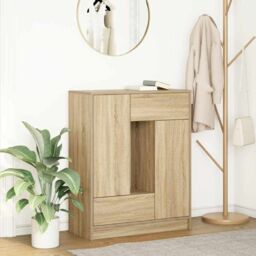 Berkfield Home Sideboard with Drawers & Doors Sonoma Oak 73x31x90 cm in Brown - Size: 73 x 31 x 90 cm - thumbnail 1