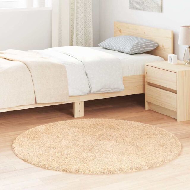 Berkfield Home Shaggy Rug High Pile NAVARRA Beige 120x120 cm Polyester - Size: Medium - image 1