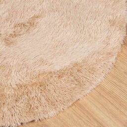 Berkfield Home Shaggy Rug High Pile NAVARRA Beige 120x120 cm Polyester - Size: Medium - thumbnail 4