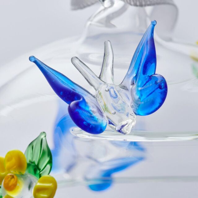 Sienna Glass 10cm Glass Globe Wildlife Collection Butterfly in Blue - image 1