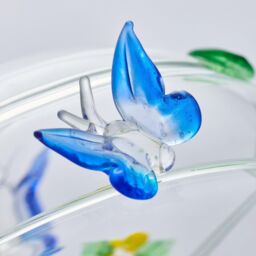 Sienna Glass 10cm Glass Globe Wildlife Collection Butterfly in Blue - thumbnail 3