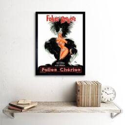 "Artery8 Theatre Cabaret Folies Bergere Showgirl Feather France Framed Art in Red - Size: W12"" x H16""" - thumbnail 2