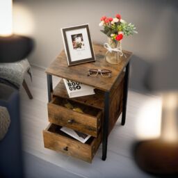 Rafaelo Mobilia Bedside Table with 2 Drawers in Brown - thumbnail 3