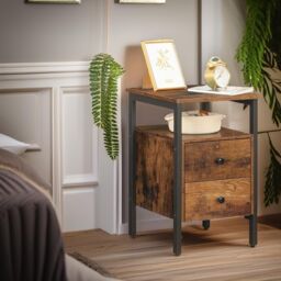 Rafaelo Mobilia Bedside Table with 2 Drawers in Brown - thumbnail 2