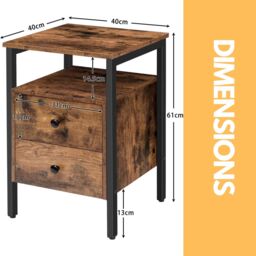 Rafaelo Mobilia Bedside Table with 2 Drawers in Brown - thumbnail 6