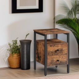 Rafaelo Mobilia Bedside Table with 2 Drawers in Brown - thumbnail 5
