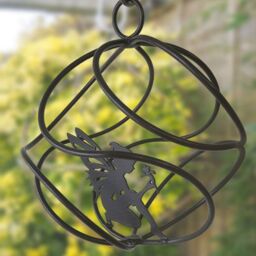 Poppyforge Fairy Catcher With Sitting Fairy - Hanging Ornament - Steel - Black - thumbnail 2