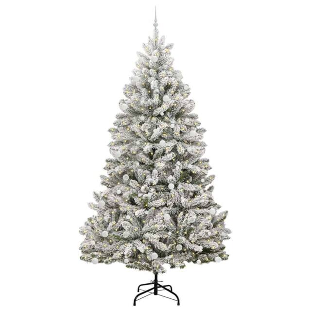 Berkfield Home Elegant Artificial Christmas Tree Green & White 270 cm PVC & Metal - image 1