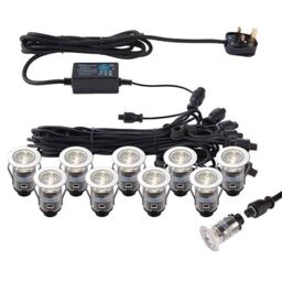 Netlighting Ikonpro Cct LED 10 Light Outdoor Recessed Light Kit Polished Stainless Steel Clear IP67 - thumbnail 1