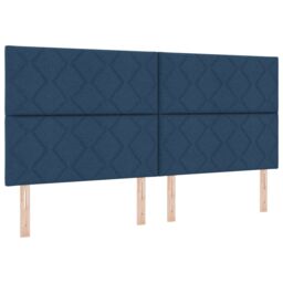 Headboard Diamond Blocks Design Blue 200 cm Fabric - thumbnail 3