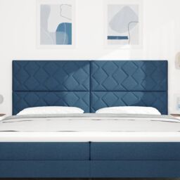 Headboard Diamond Blocks Design Blue 200 cm Fabric - thumbnail 4