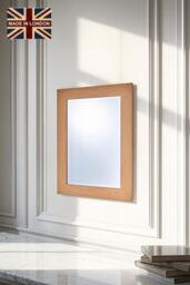 Yearn Mirrors Oak Effect Framed Wall Mirror 68x93.5cm in Natural - Size: 68x93.5 cm