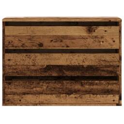 Berkfield Home Corner Chest of Drawers Old Wood 80x41x58 cm Engineered Wood in Brown - Size: 80 x 41 x 58 cm - thumbnail 4