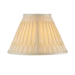 Loops Tapered Cylinder Lamp Shade - Ivory Silk - 60W E27 or B22 - Living Room - e10065 - thumbnail 1