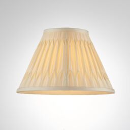 Loops Tapered Cylinder Lamp Shade - Ivory Silk - 60W E27 or B22 - Living Room - e10065 - thumbnail 3