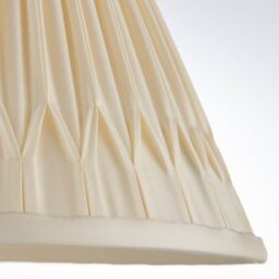 Loops Tapered Cylinder Lamp Shade - Ivory Silk - 60W E27 or B22 - Living Room - e10065 - thumbnail 5