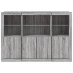 Berkfield Home Sideboards with LED Lights 3 pcs Grey Sonoma Engineered Wood - thumbnail 6