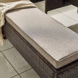 FurnitureboxUK Marbella Textured Grey Rattan Garden Dining Set Grey Cushions 9 Seat Outdoor Sofa, Glass Table Top 145x80cm in Brown - Size: 145x80 cm - thumbnail 6