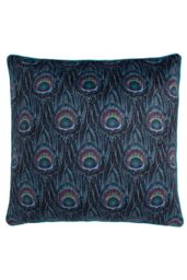 Laurence Llewelyn-Bowen 'Dandy Peacock' Jacquard Filled Cushion in Teal - Size: 55 cm x 55 cm - thumbnail 3