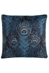 Laurence Llewelyn-Bowen 'Dandy Peacock' Jacquard Filled Cushion in Teal - Size: 55 cm x 55 cm - thumbnail 2